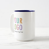 15oz Navy Blue Inner Logo Mug名前をカスタムする事業 ツートーンマグカップ (正面左)