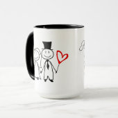 15oz Zazz_it著コンボのカスタムな結婚のマグ マグカップ (正面左)