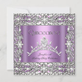 15thキンセアニェラバースデーパーティー薄紫ティアラ 招待状 (正面)
