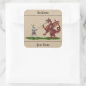 15thセンチュリーセントジョージとドラゴン蔵書票 スクエアシール (バッグ)