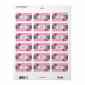 15thバースデーパーティーピンクハート住所 シール (フルシート)