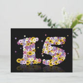 15thバースデーパーティー、花の文字 招待状 (スタンド正面)
