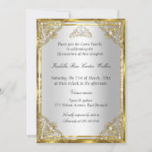 15thパール金ゴールドホワイトキンセアニェラティアラ車 招待状 (裏面)