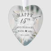 15thブラック+ホワイトクリスタル結婚ズ記念日 オーナメント (正面)