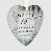 15thブラック+ホワイトクリスタル結婚ズ記念日 オーナメント (正面)