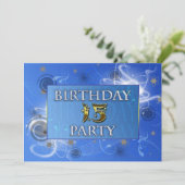 15th抽象芸術ライト誕生日パーティーの招待 招待状 (スタンド正面)