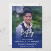 15th誕生日の招待誕生日ディナーフォトメンズ 招待状 (正面)