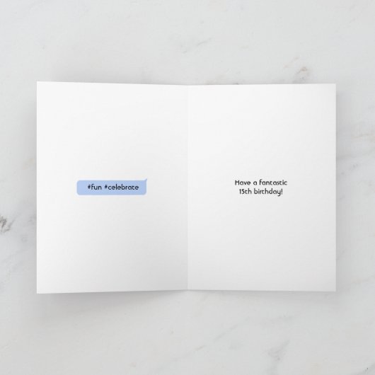 15th誕生日の追加ネームパーソナライズされた計算 カード (内部)