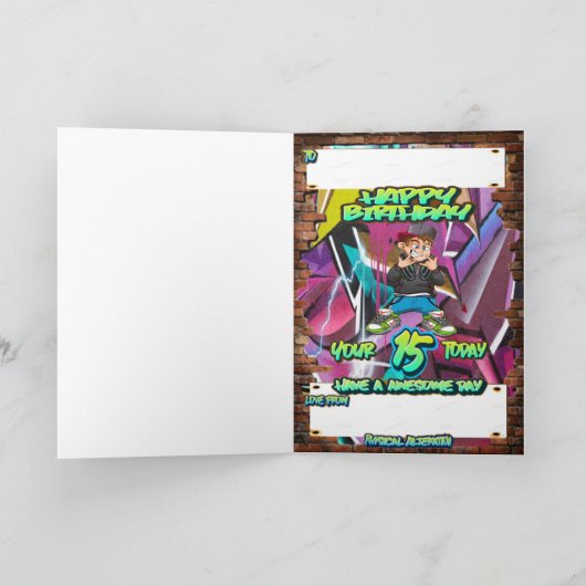 15th誕生日カード カード (内部)
