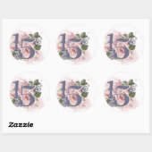 15th誕生日キンセアニェラシックフローラウォーターカラー ラウンドシール (シート)