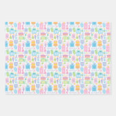 15th誕生日パステルピンクケーキプレゼントバルーン ラッピングペーパーシート (正面3)