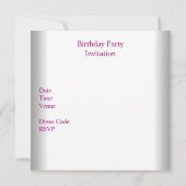 15th誕生日パーティーシルクかわいらしピンクボウ 招待状 (裏面)