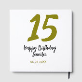 15th誕生日quienenera追加の日付の年の黄金 ゲストブック (裏面)