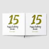 15th誕生日quienenera追加の日付の年の黄金 ゲストブック (全面)