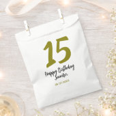 15th誕生日quienenera追加の日付の年の黄金 フェイバーバッグ (クリップ留めされた状態)