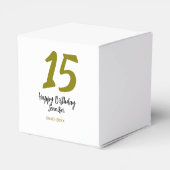 15th誕生日quienenera追加の日付の年の黄金 フェイバーボックス (裏面サイド)