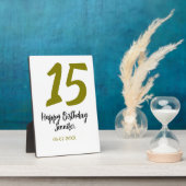 15th誕生日quienenera追加の日付の年の黄金 フォトプラーク (側面)