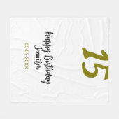 15th誕生日quienenera追加の日付の年の黄金 フリースブランケット (正面(横))