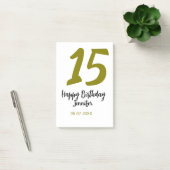 15th誕生日quienenera追加の日付の年の黄金 ポストイット (オフィス)