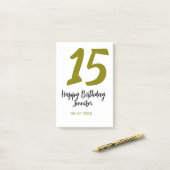 15th誕生日quienenera追加の日付の年の黄金 ポストイット (デスク上)