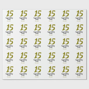 15th誕生日quienenera追加の日付の年の黄金 ラッピングペーパー