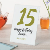 15th誕生日quienenera追加の日付の年の黄金 台座サイン (インサイチュ)