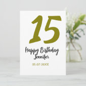 15th誕生日quienenera追加の日付の年の黄金 招待状 (スタンド正面)