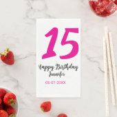 15th誕生日quienenera追加の日付の年ピンクのテンプレート (インサイチュ)