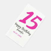 15th誕生日quienenera追加の日付の年ピンクのテンプレート (コーナー)