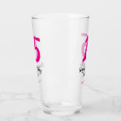 15th誕生日quienenera追加の日付の年ピンクのテンプレート タンブラーグラス (左)