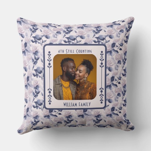 15Th Anniversary Gift Throw Pillow クッション (裏面)