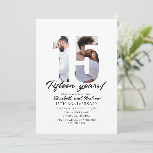 15th Anniversary with Photo Minimalist 招待状 (スタンド正面)