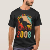 15th Bday Dinosaur T Rex Boys Retro Awesome Since Tシャツ (正面)