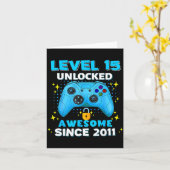 15th Birthday For Boys 15 Years Birthday Kids  カード (黄色い花)