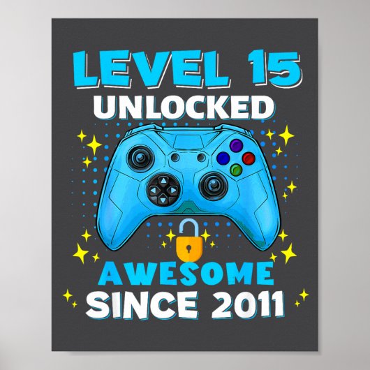 15th Birthday For Boys 15 Years Birthday Kids  ポスター (正面)