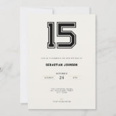 15th Birthday Invitation - Minimal Sport Style 招待状 (正面)