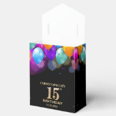 15th Birthday Partyブラック&金ゴールドバルーン フェイバーボックス (オープン)