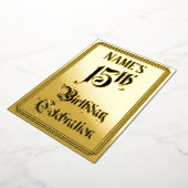 15th Birthday Party – スクリプエレガントト+名前をカスタムする 箔招待状 (回転した状態)