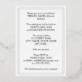 15th Birthday Party – スクリプエレガントト+名前をカスタムする 箔招待状 (裏面)