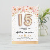 15th Birthday Party -金ゴールドバルーン 招待状 (スタンド正面)