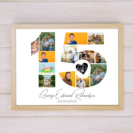 15th Birthday Photo Collage Poster Keepsake ポスター