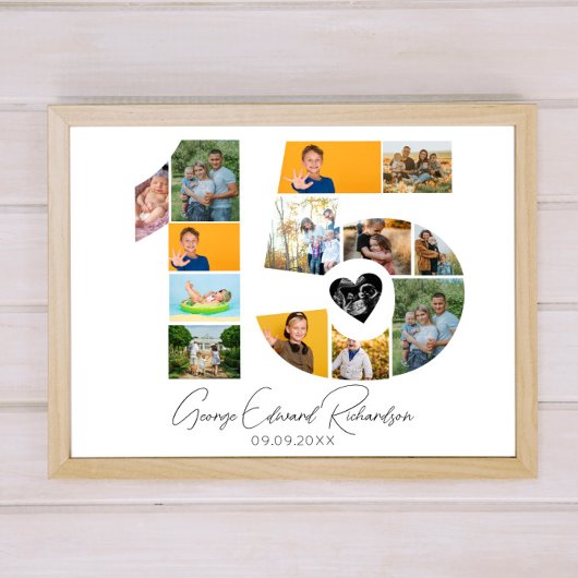 15th Birthday Photo Collage Poster Keepsake ポスター