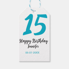 15th birthday quiencenera追加date year blue templ ギフトタグ