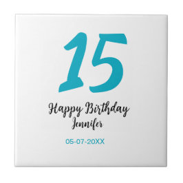 15th birthday quiencenera追加date year blue templ タイル