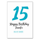 15th birthday quiencenera追加date year blue templ テーブルナンバー (裏面)