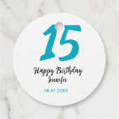 15th birthday quiencenera追加date year blue templ フェイバータグ (裏面)