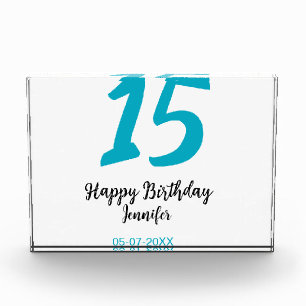 15th birthday quiencenera追加date year blue templ フォトブロック