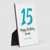 15th birthday quiencenera追加date year blue templ フォトプラーク (側面)
