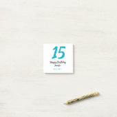 15th birthday quiencenera追加date year blue templ ポストイット (デスク上)