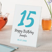 15th birthday quiencenera追加date year blue templ 台座サイン (インサイチュ)